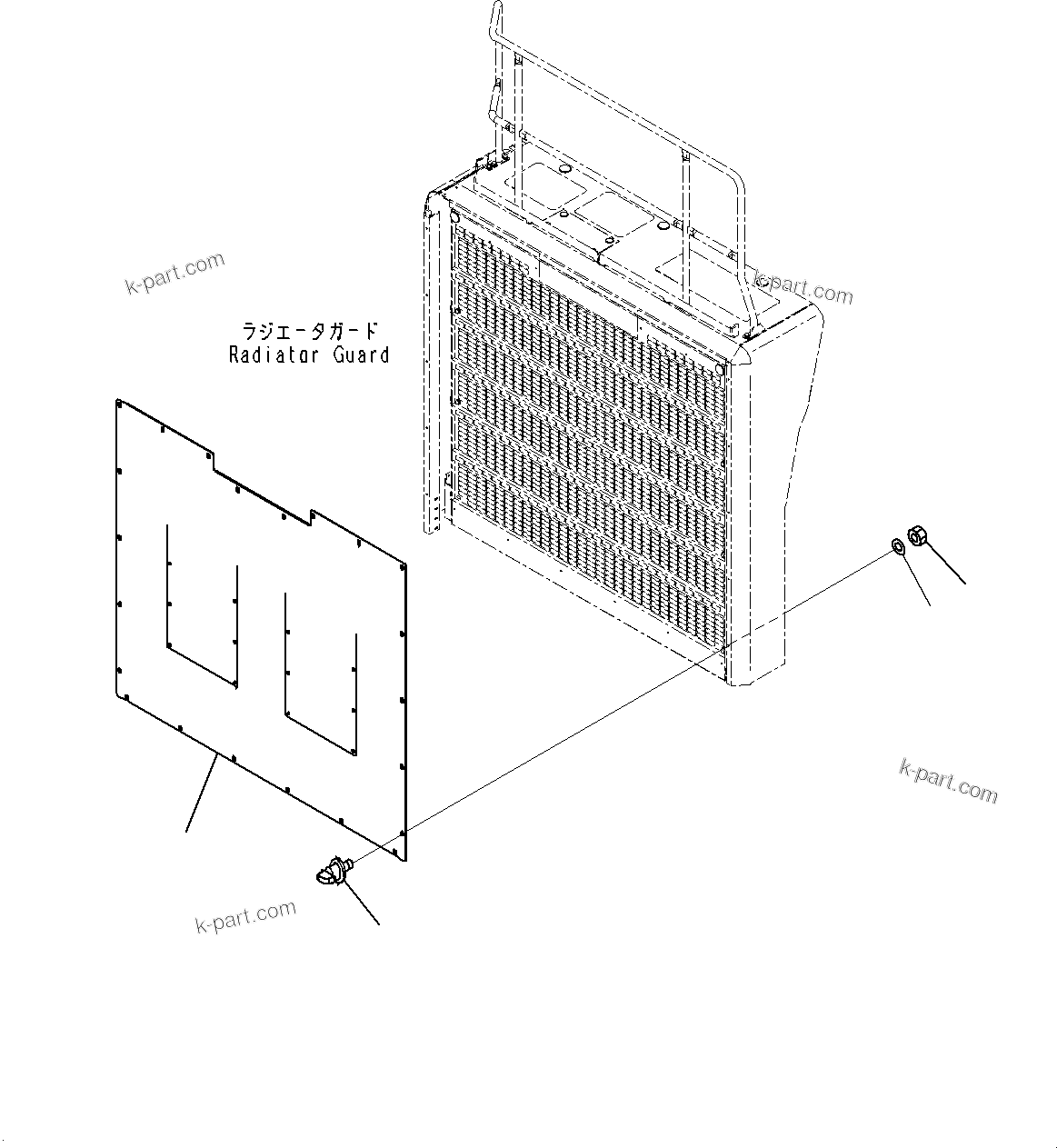 Komatsu parts book diagram for HD785-7 S/N 37001-UP: RADIATOR CURTAIN, (#30001-)