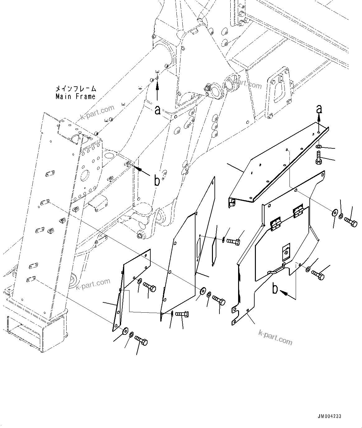 Komatsu parts book diagram for HD785-7 S/N 37001-UP: ENGINE ROOM SIDE COVER, L.H.(#30001-)