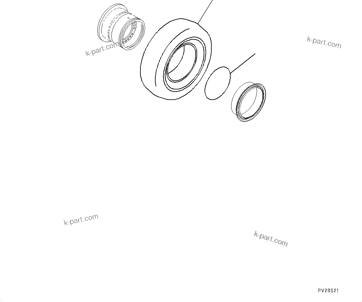 Komatsu parts book diagram for HD785-7 S/N 37001-UP: TIRE, (WITH 27.00-R49 E4 VZTSZ CR, BRIDGESTONE)(#30001-)