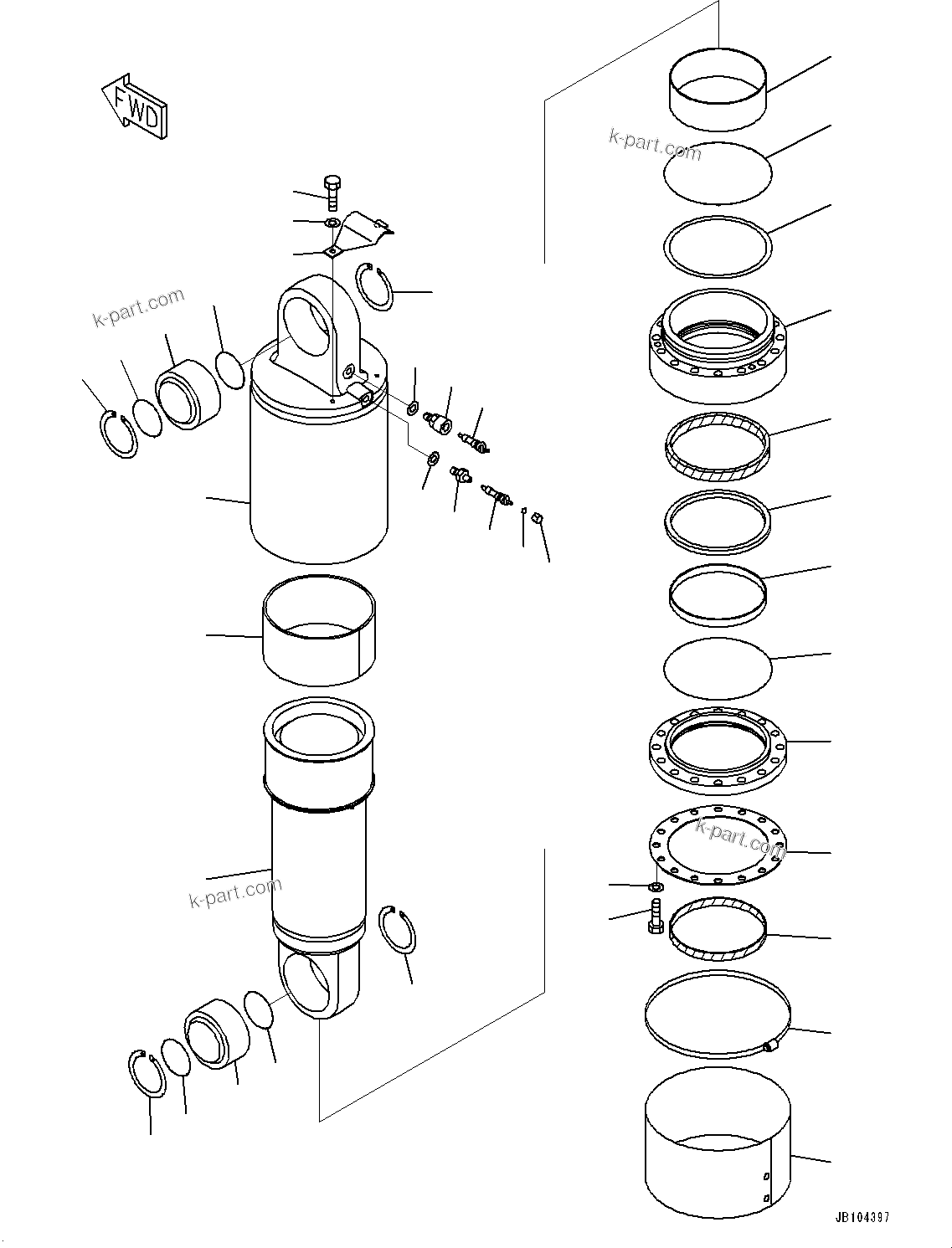 Komatsu parts book diagram for HD785-7 S/N 37001-UP: REAR SUSPENSION, (#33887-)