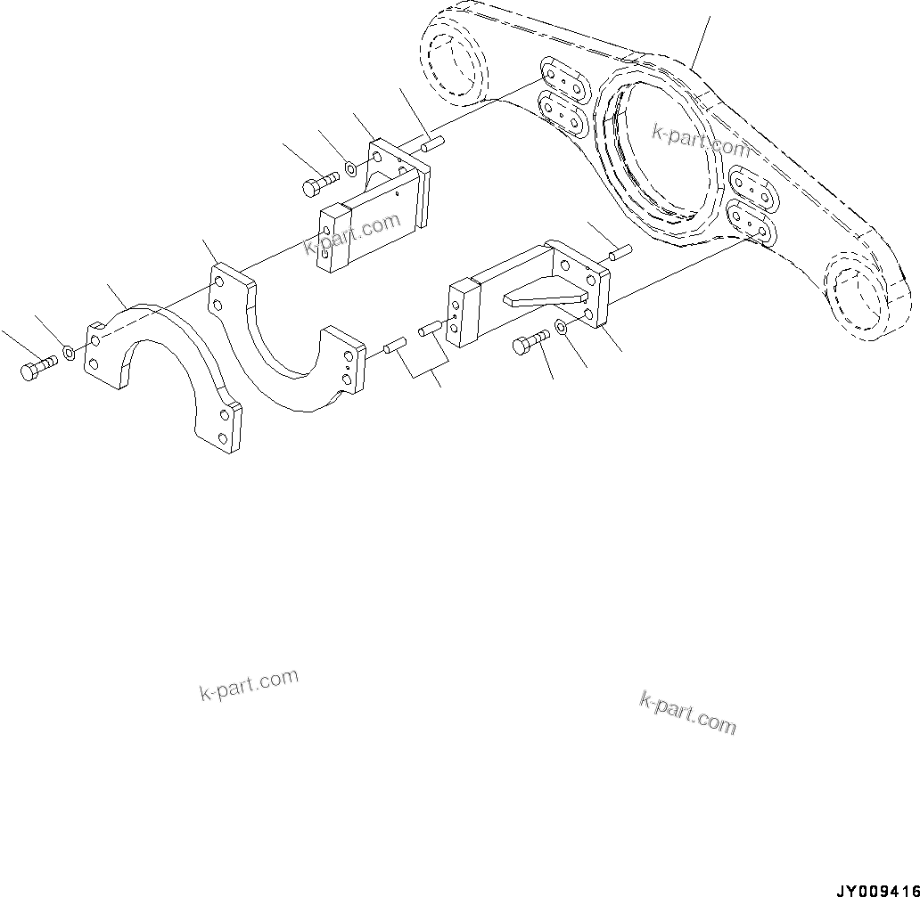 Komatsu parts book diagram for HD785-7 S/N 37001-UP: FRONT DRIVE SHAFT GUARD, (#30001-)