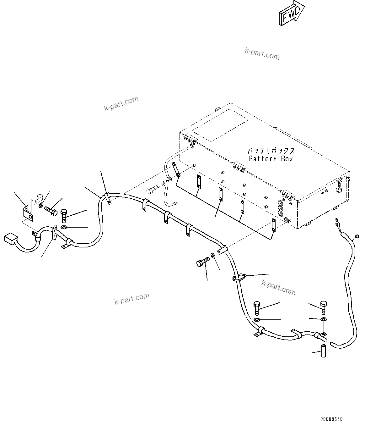Komatsu parts book diagram for HD785-7 S/N 37001-UP: AUTO-GREASING SYSTEM PIPING, WIRING HARNESS(#30001-)