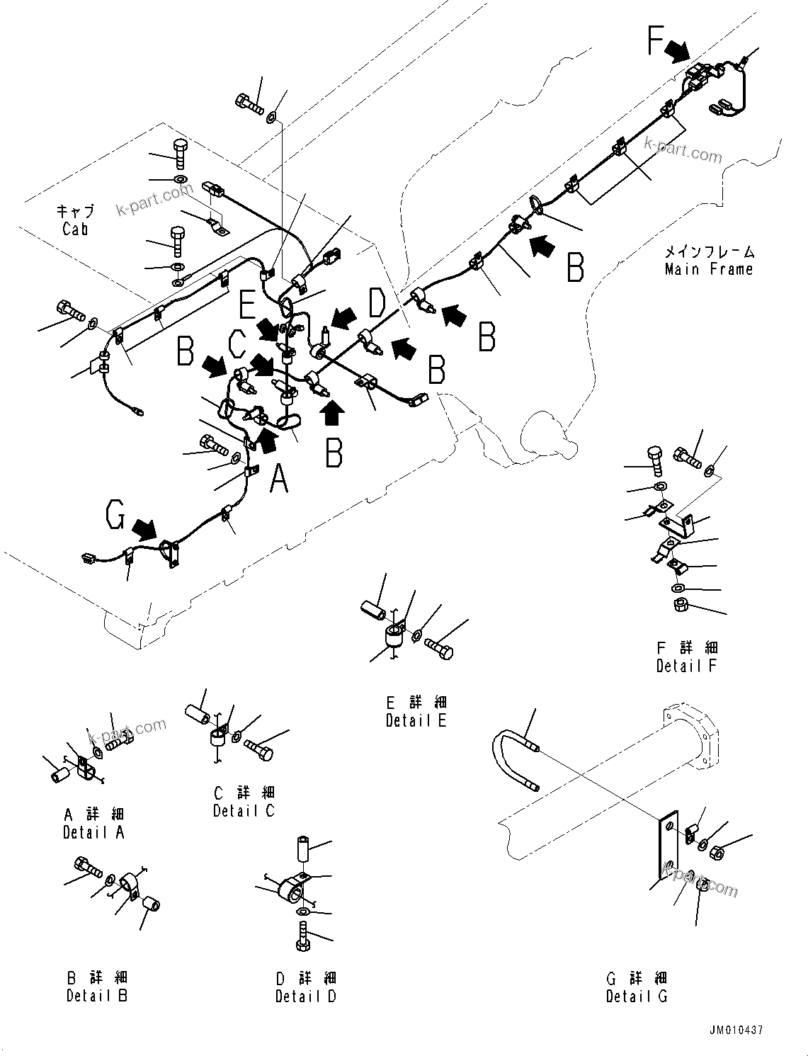 Komatsu parts book diagram for HD785-7 S/N 37001-UP: AUTO SPIN REGULATOR (ASR), WIRING HARNESS (1/2)(#31182-)
