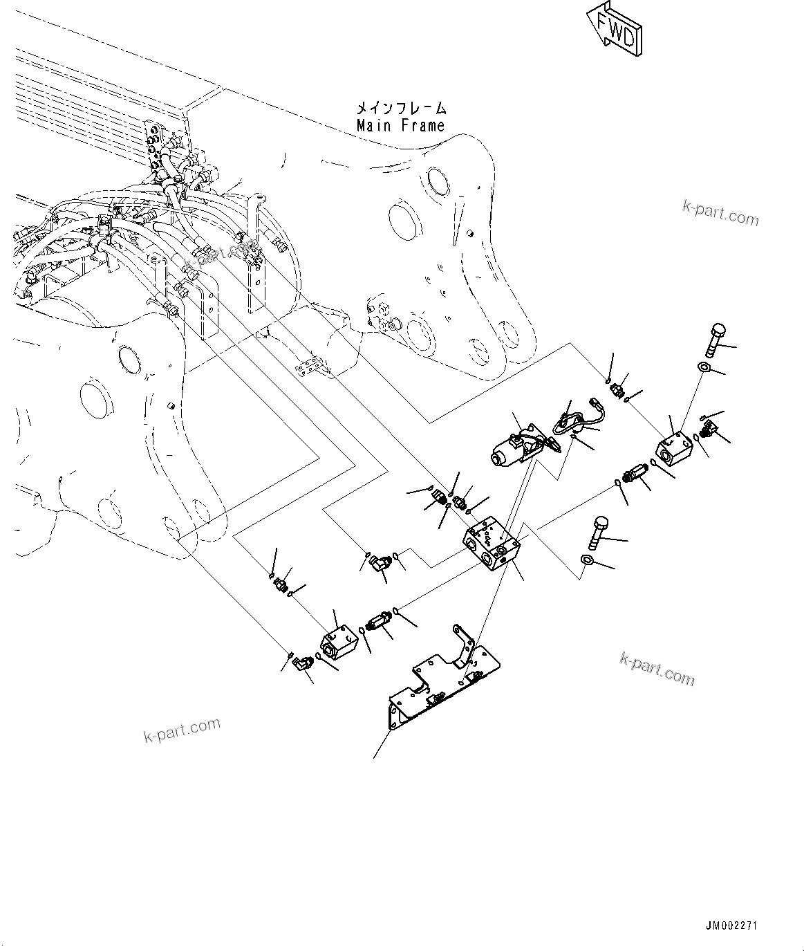 Komatsu parts book diagram for HD785-7 S/N 37001-UP: ANTI-SKID BRAKE SYSTEM (ABS) AND AUTO SPIN REGULATOR (ASR), VALVE (2/4)(#30001-)