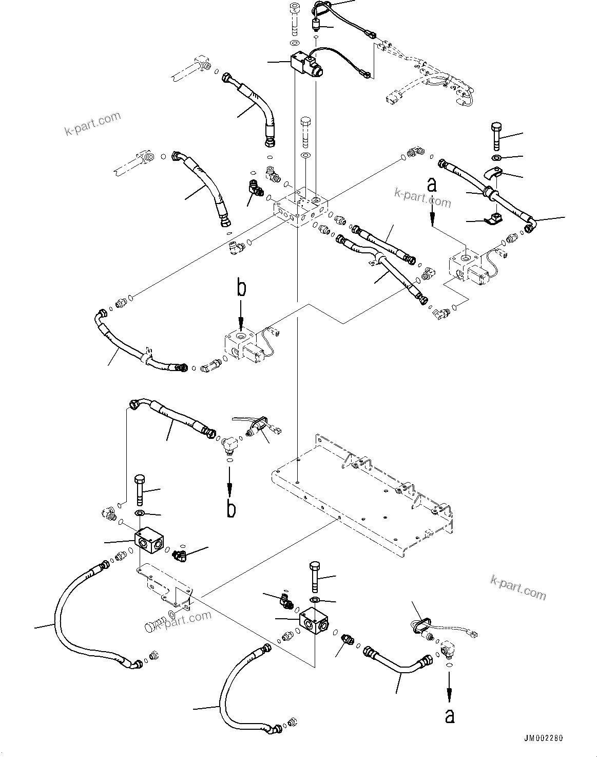 Komatsu parts book diagram for HD785-7 S/N 37001-UP: ANTI-SKID BRAKE SYSTEM (ABS) AND AUTO SPIN REGULATOR (ASR), VALVE (4/4)(#30001-)