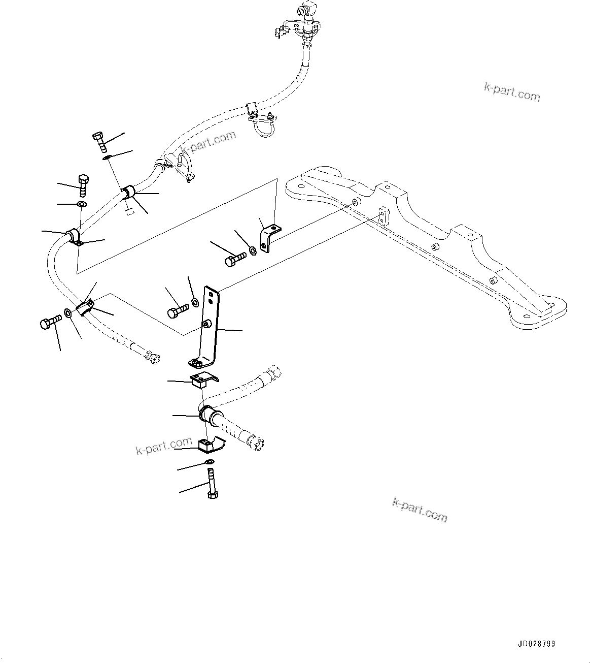 Komatsu parts book diagram for HD785-7 S/N 37001-UP (-40 deg C Spec.): ENGINE RELATED PARTS, PRE-LUBRICATION PIPING(#37001-)