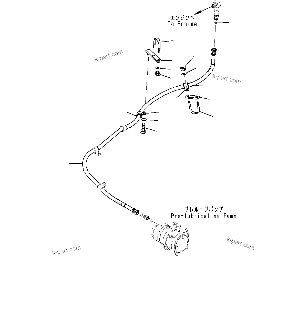 Komatsu parts book diagram for HD785-7 S/N 37001-UP (-40 deg C Spec.): ENGINE RELATED PARTS, ENGINE PRE-LUBRICATION SYSTEM(#37001-)