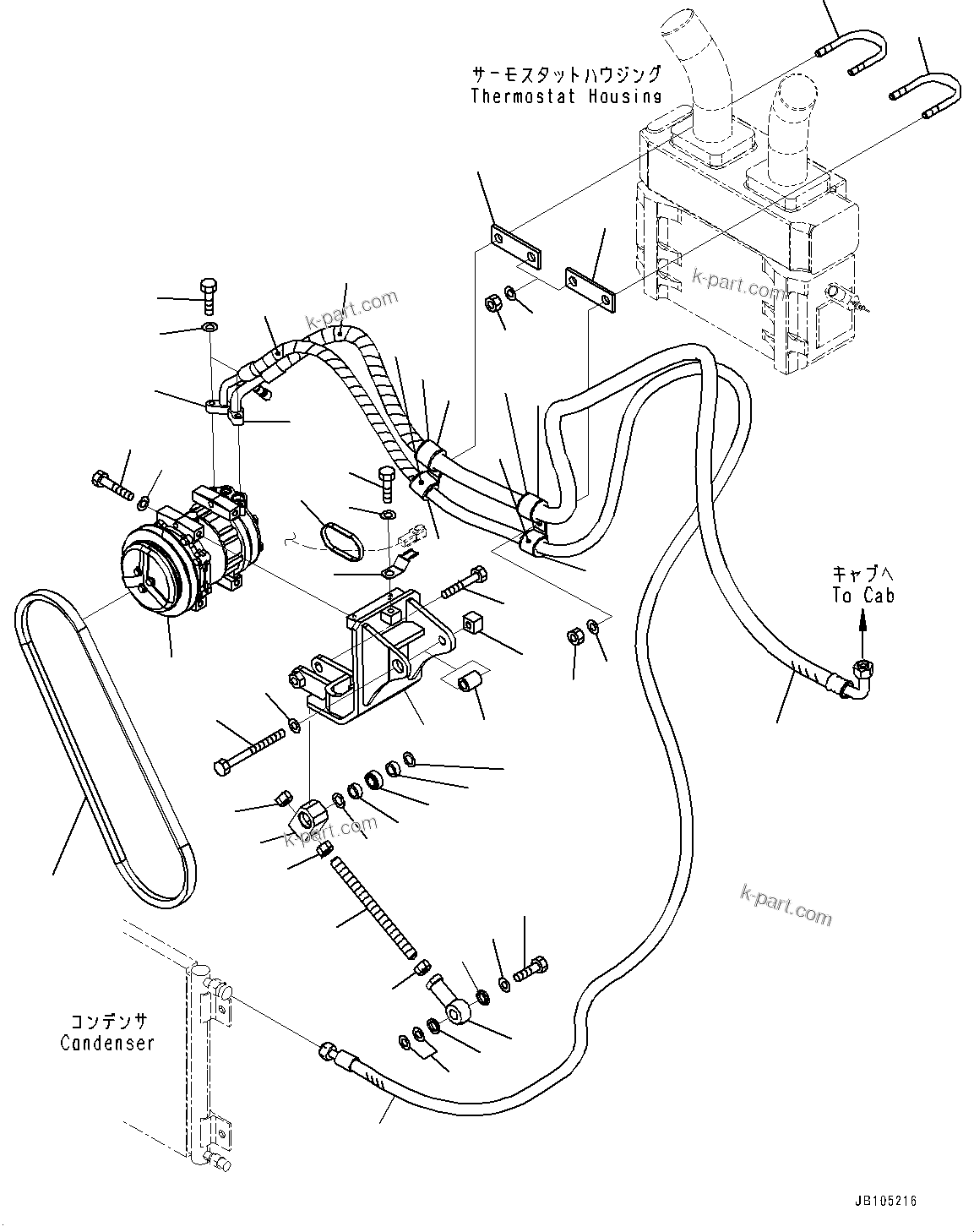 Komatsu parts book diagram for HD785-7 S/N 37001-UP (-40 deg C Spec.): ENGINE RELATED PARTS, AIR CONDITIONER RELATED PARTS (1/2)(#37001-)