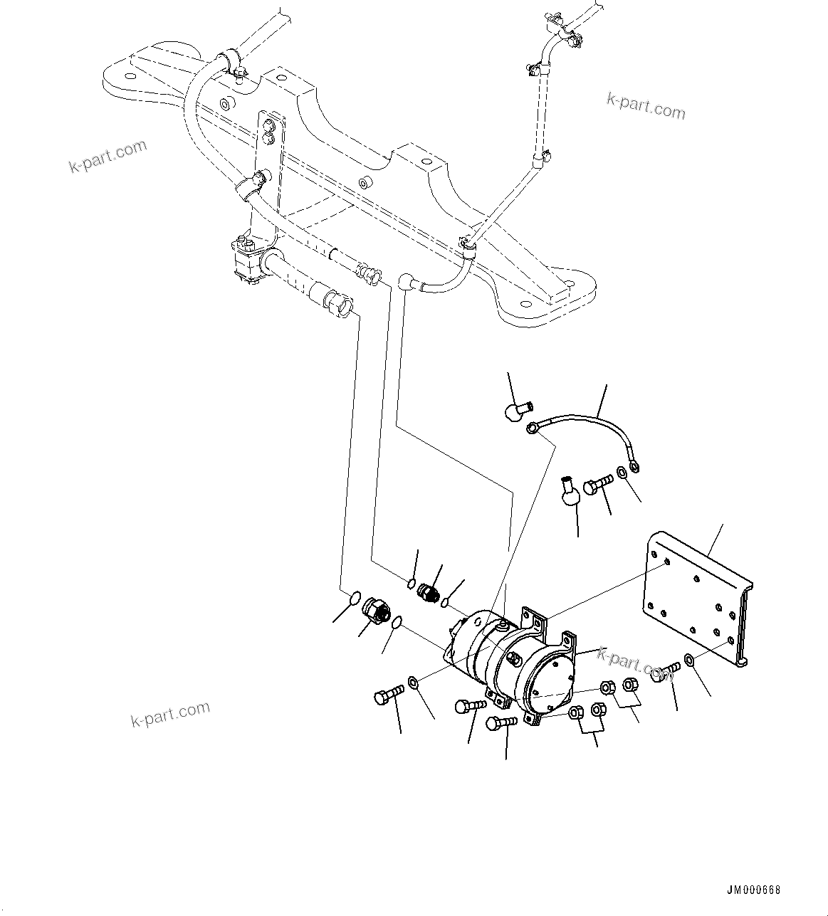 Komatsu parts book diagram for HD785-7 S/N 37001-UP (-40 deg C Spec.): PRE LUBRICATION, PRE-LUBRICATION PUMP(#30001-)