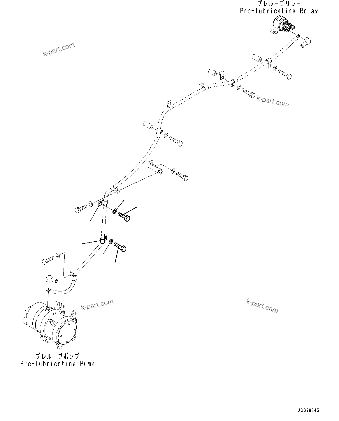 Komatsu parts book diagram for HD785-7 S/N 37001-UP (-40 deg C Spec.): PRE LUBRICATION, WIRING HARNESS MOUNTING (1/3)(#30001-)