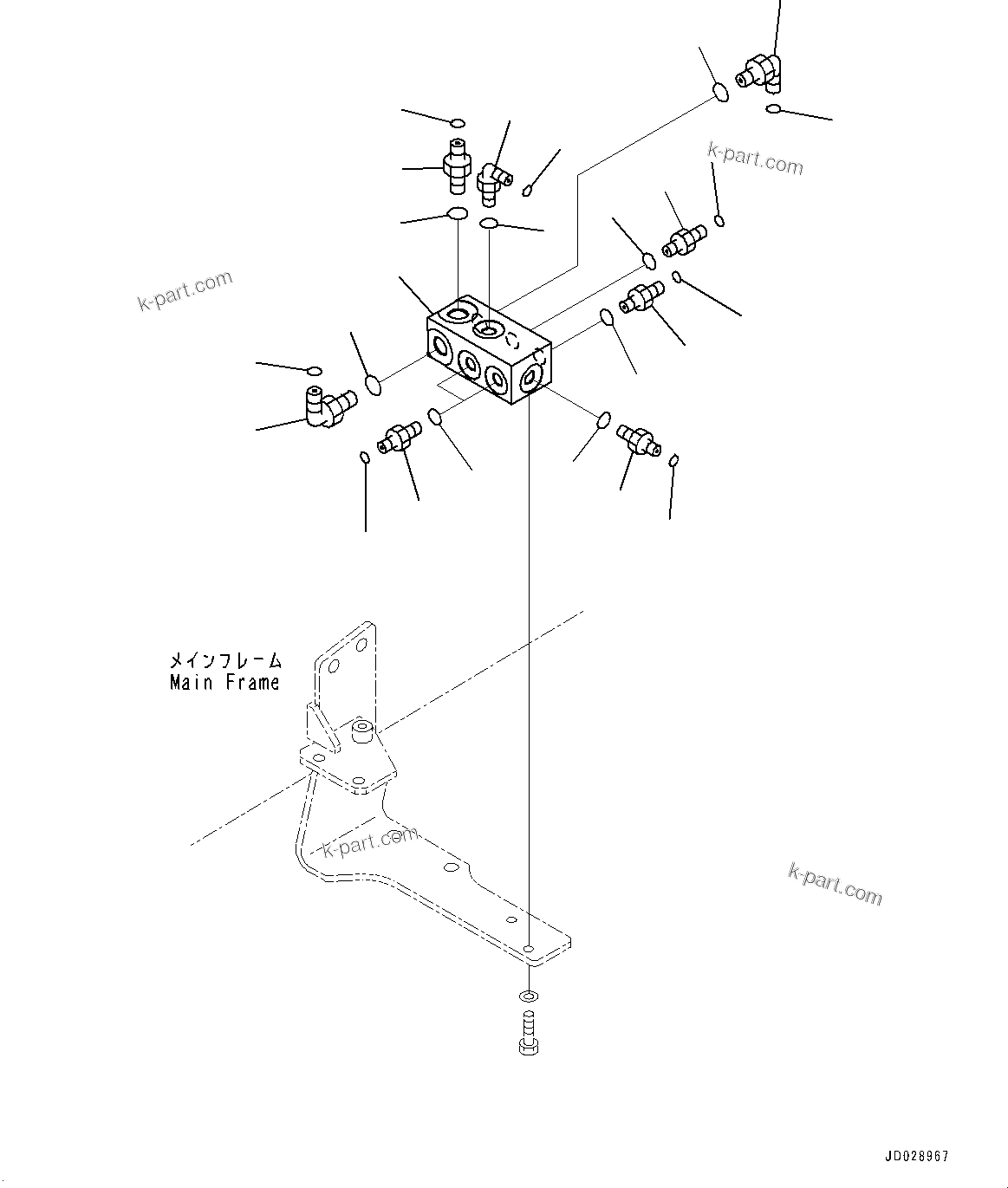Komatsu parts book diagram for HD785-7 S/N 37001-UP (-40 deg C Spec.): FUEL PIPING, BLOCK(#30001-)