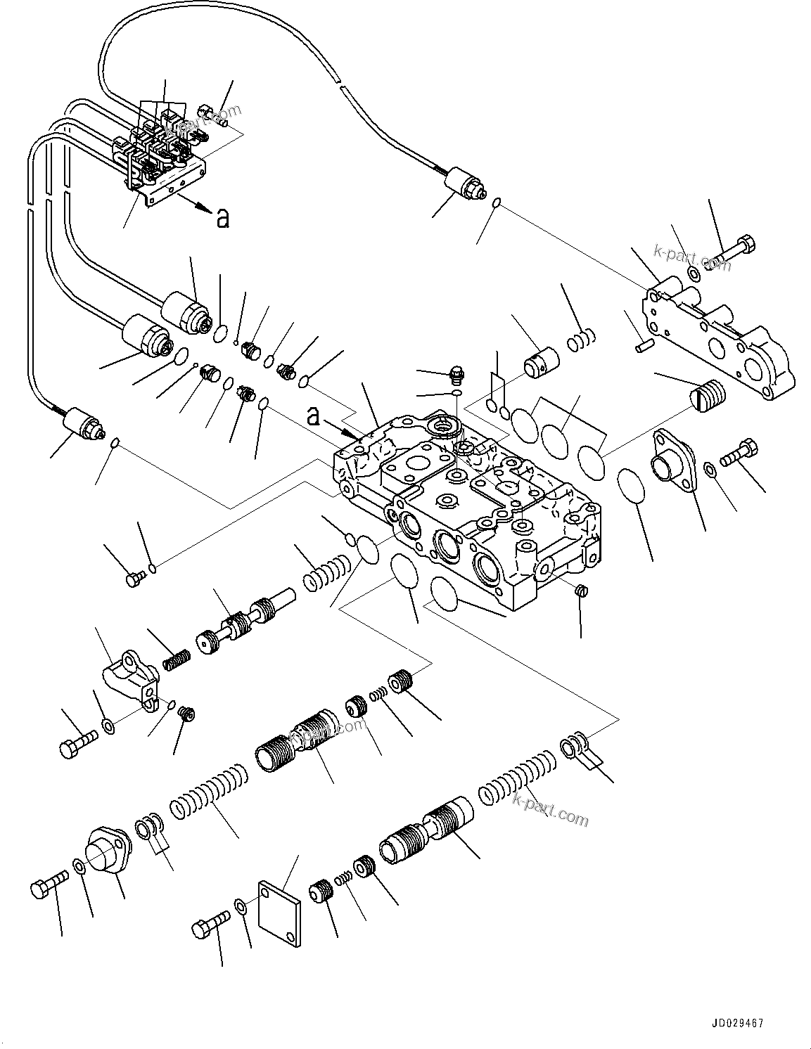 Komatsu parts book diagram for HD785-7 S/N 37001-UP (-40 deg C Spec.): TORQUE CONVERTER AND TRANSMISSION, TORQUE CONVERTER VALVE(#30001-)