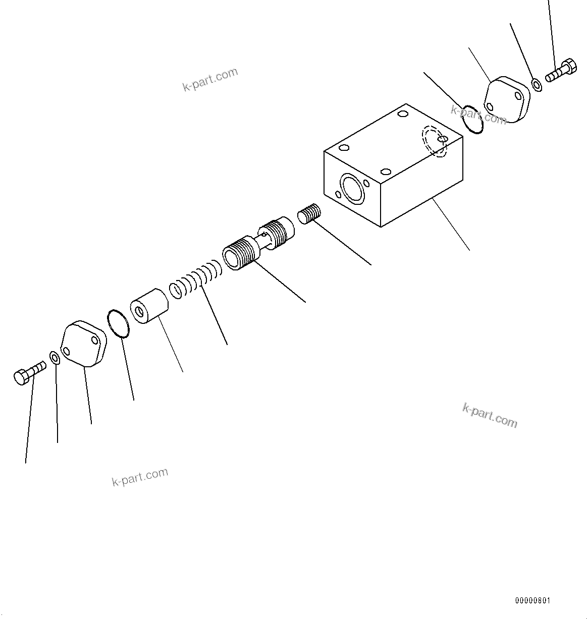 Komatsu parts book diagram for HD785-7 S/N 37001-UP (-40 deg C Spec.): TORQUE CONVERTER AND TRANSMISSION, RELIEF VALVE(#30001-)