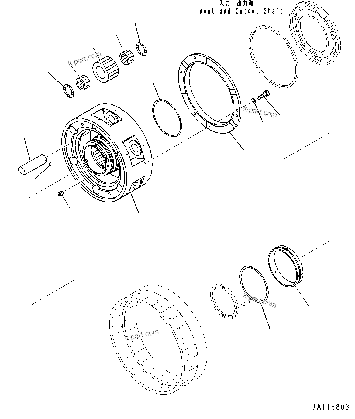 Komatsu parts book diagram for HD785-7 S/N 37001-UP (-40 deg C Spec.): TORQUE CONVERTER AND TRANSMISSION, CARRIER (1/4)(#30001-)