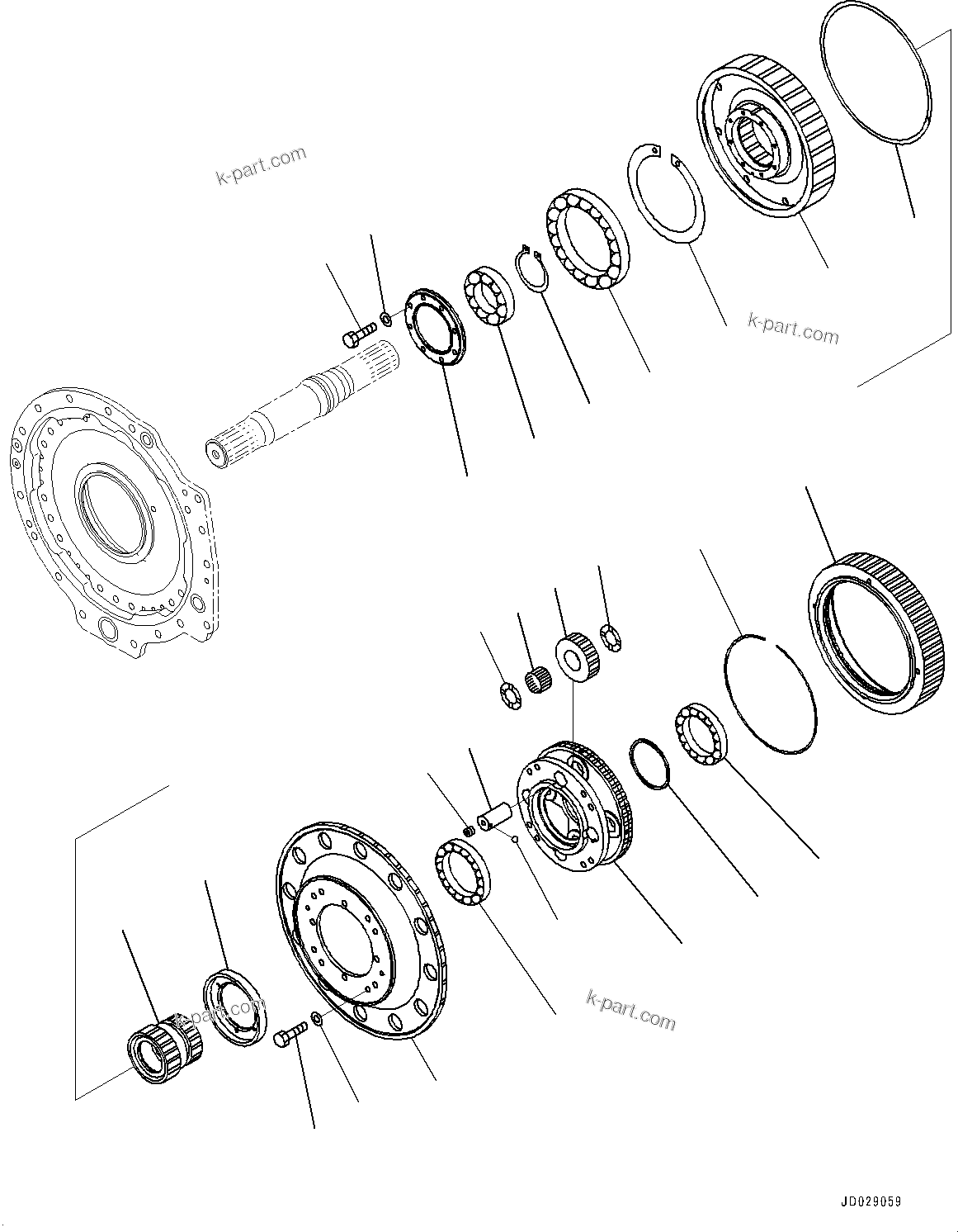 Komatsu parts book diagram for HD785-7 S/N 37001-UP (-40 deg C Spec.): TORQUE CONVERTER AND TRANSMISSION, CARRIER (4/4)(#30001-)