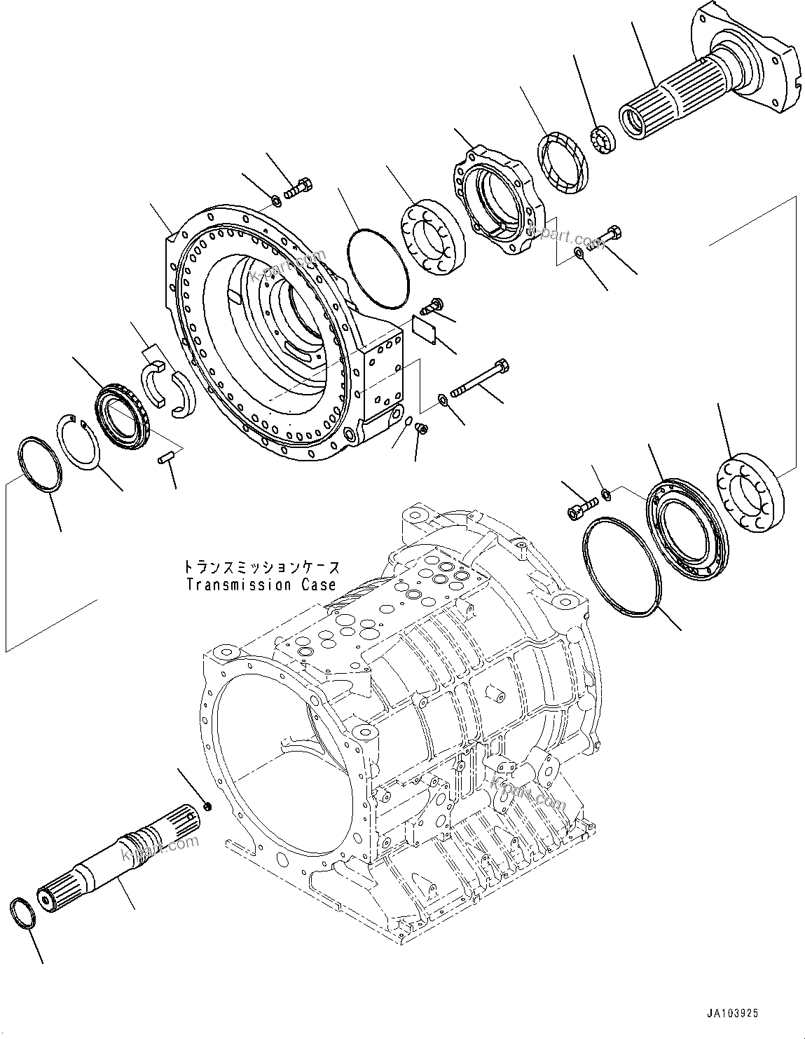 Komatsu parts book diagram for HD785-7 S/N 37001-UP (-40 deg C Spec.): TORQUE CONVERTER AND TRANSMISSION, INPUT AND OUTPUT SHAFT(#109724-109723)