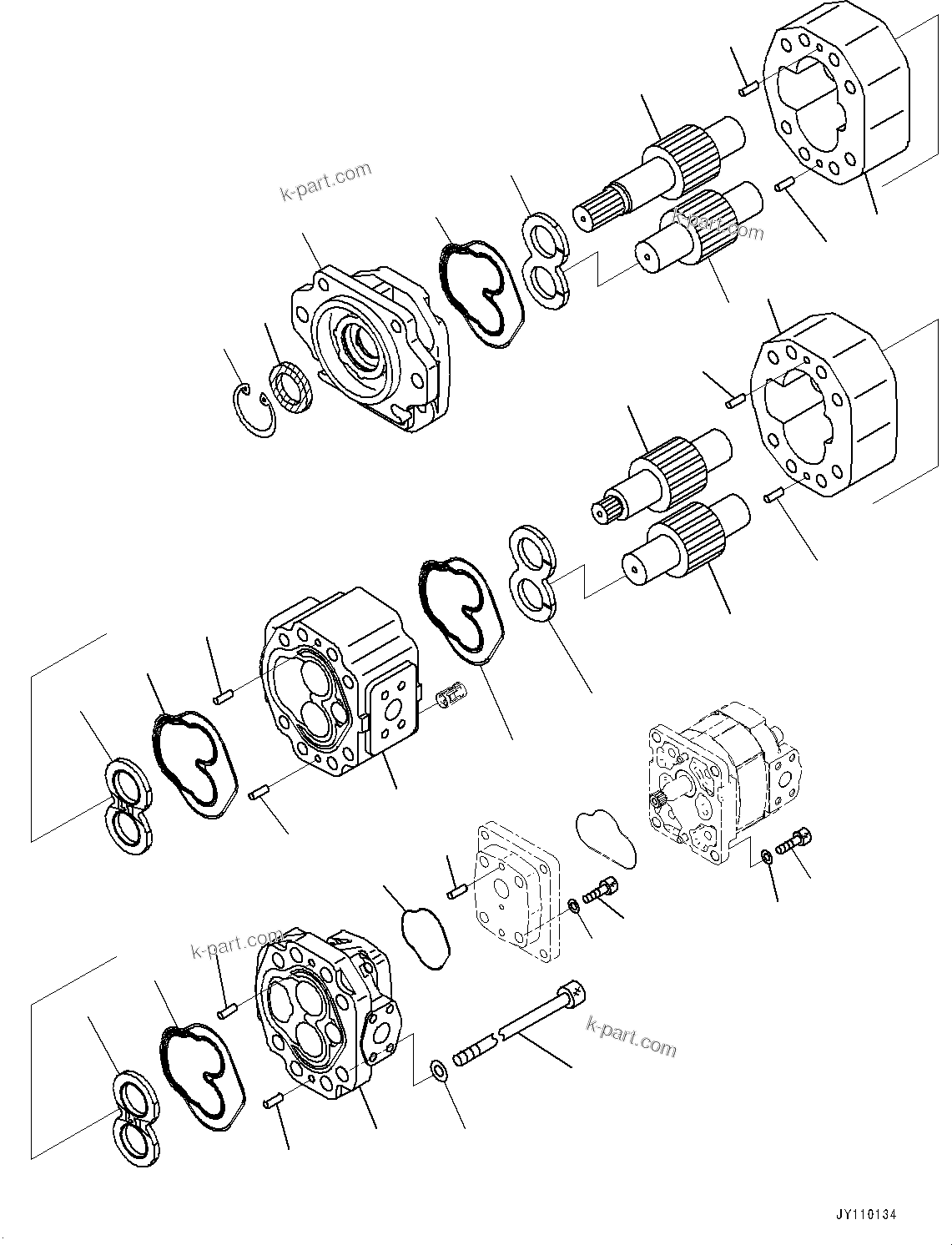 Komatsu parts book diagram for HD785-7 S/N 37001-UP (-40 deg C Spec.): TORQUE CONVERTER AND TRANSMISSION, GEAR PUMP (2/2)(#33301-)