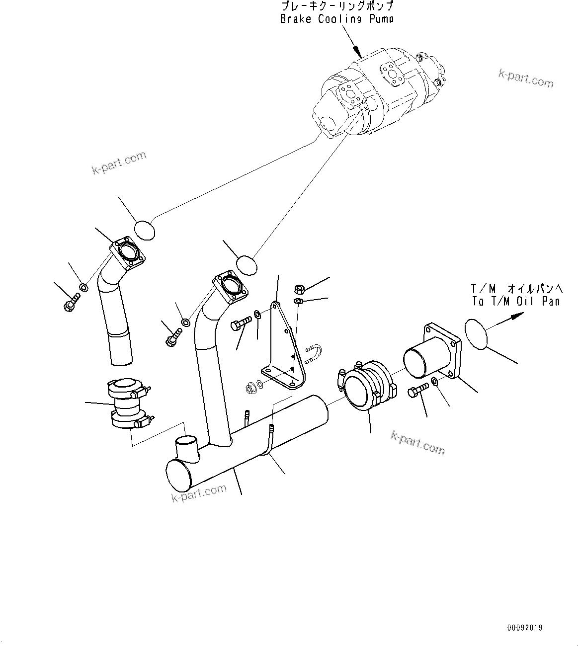 Komatsu parts book diagram for HD785-7 S/N 37001-UP (-40 deg C Spec.): TORQUE CONVERTER AND TRANSMISSION, SUCTION PIPING (2/2)(#30001-)