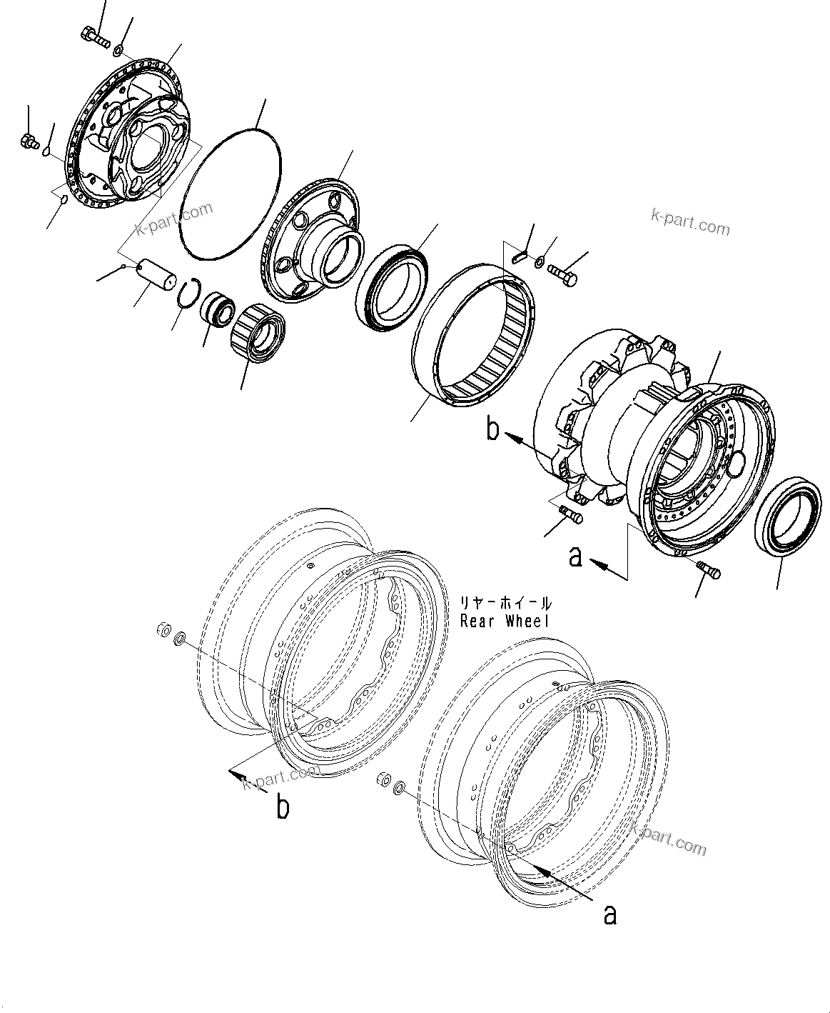Komatsu parts book diagram for HD785-7 S/N 37001-UP (-40 deg C Spec.): REAR AXLE, FINAL DRIVE R.H. (1/2)(#30001-)
