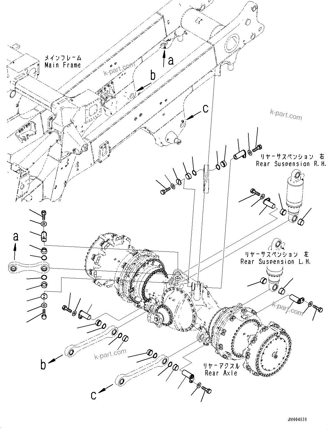 Komatsu parts book diagram for HD785-7 S/N 37001-UP (-40 deg C Spec.): REAR AXLE, PIN(#30400-30614)