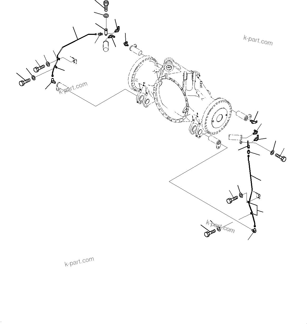 Komatsu parts book diagram for HD785-7 S/N 37001-UP (-40 deg C Spec.): REAR AXLE, LUBRICATION(#30001-30399)