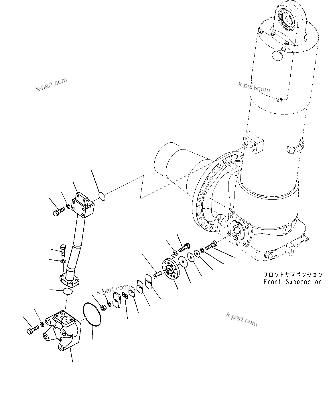 Komatsu parts book diagram for HD785-7 S/N 37001-UP (-40 deg C Spec.): FRONT AXLE, SUSPENSION VALVE (1/2)(#31800-)