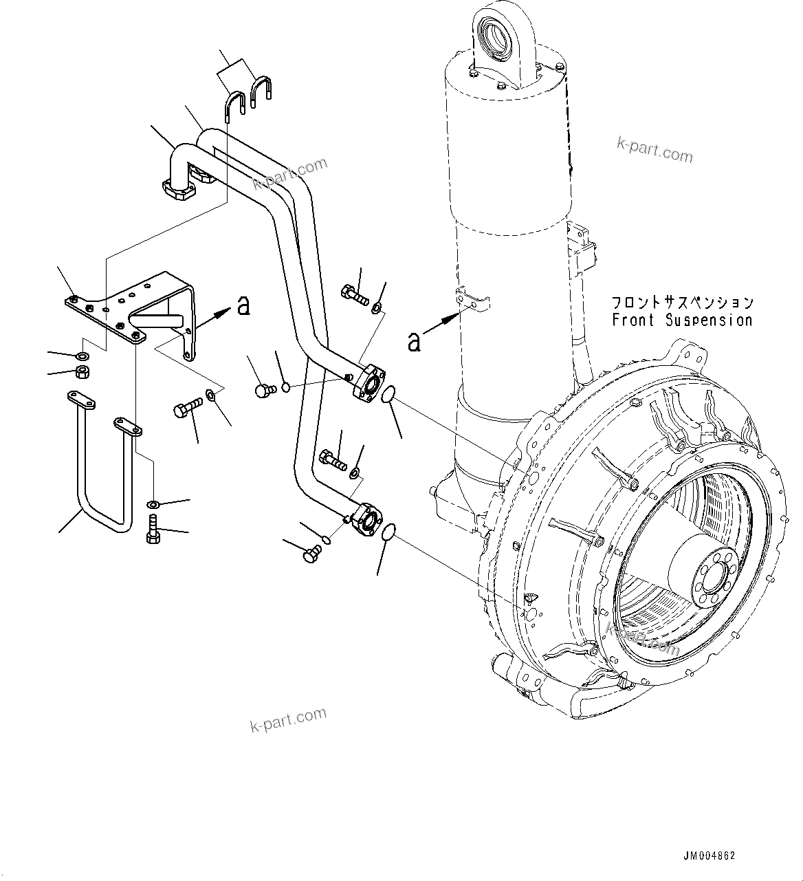 Komatsu parts book diagram for HD785-7 S/N 37001-UP (-40 deg C Spec.): FRONT AXLE, BRAKE COOLER PIPING (2/2)(#31800-)