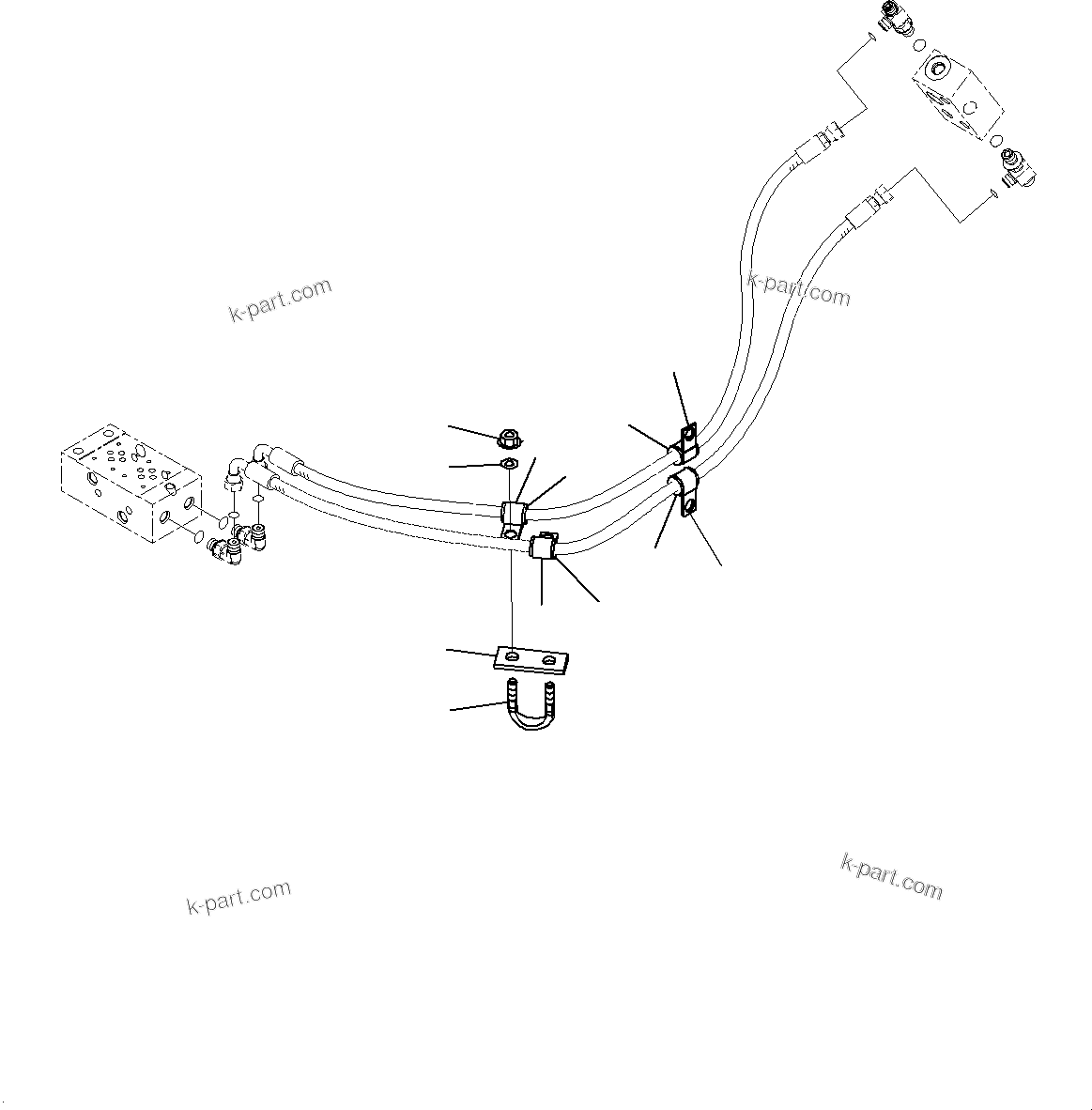 Komatsu parts book diagram for HD785-7 S/N 37001-UP (-40 deg C Spec.): AUTOMATIC SUSPENSION PIPING, CLAMP(#30001-)