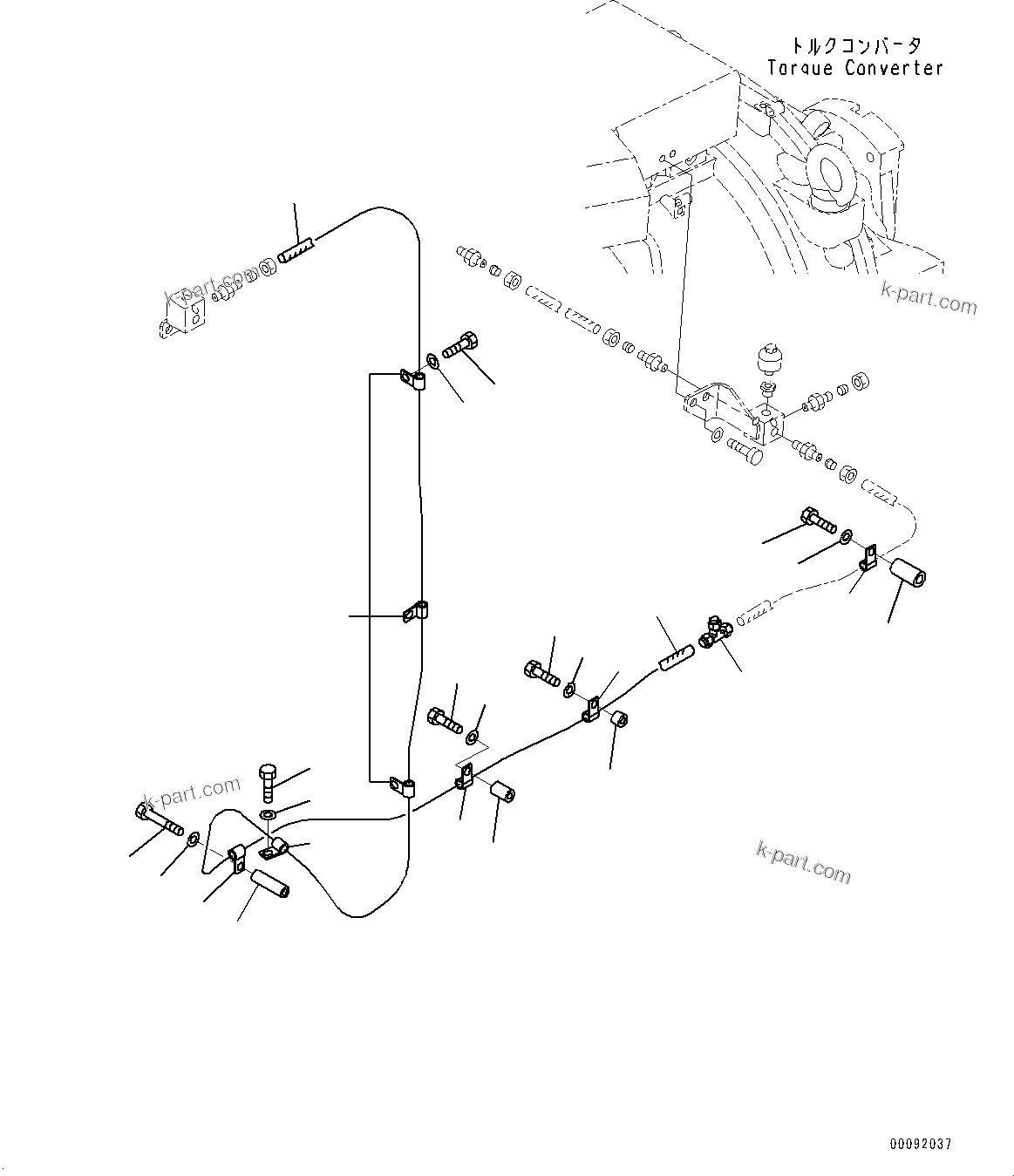 Komatsu parts book diagram for HD785-7 S/N 37001-UP (-40 deg C Spec.): TRANSMISSION PIPING, BREATHER PIPING (1/2)(#30001-)