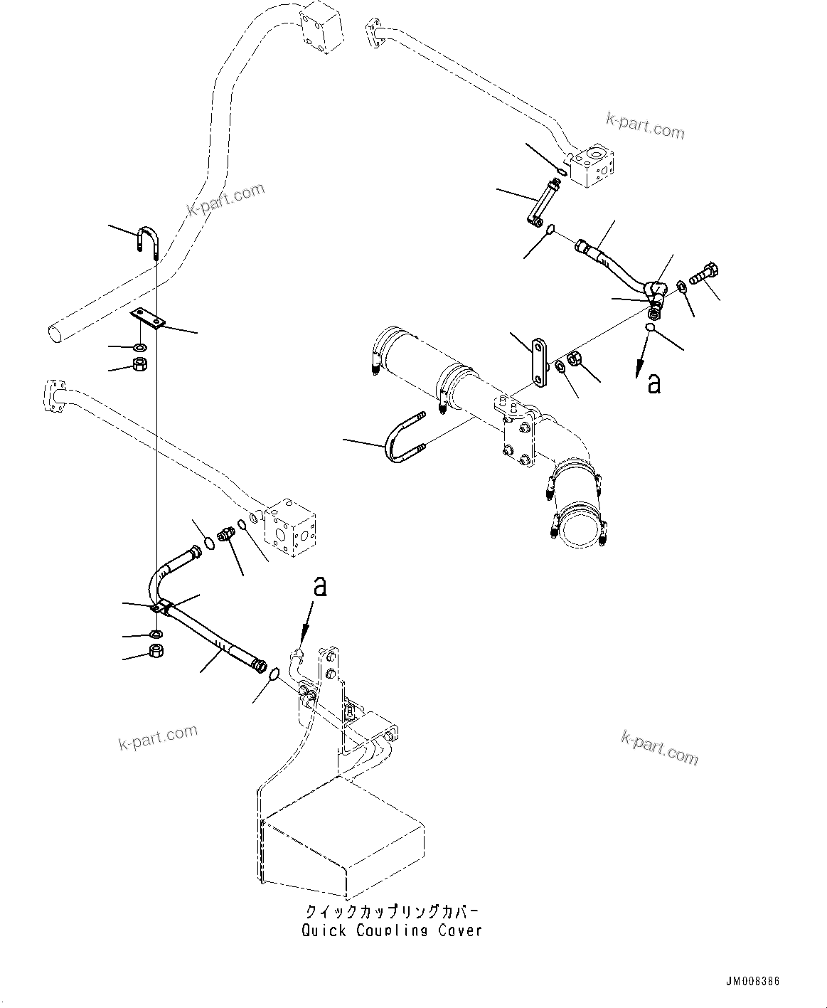 Komatsu parts book diagram for HD785-7 S/N 37001-UP (-40 deg C Spec.): STEERING AND HOIST HYDRAULIC PIPING, QUICK CHARGE PIPING(#31131-35197)
