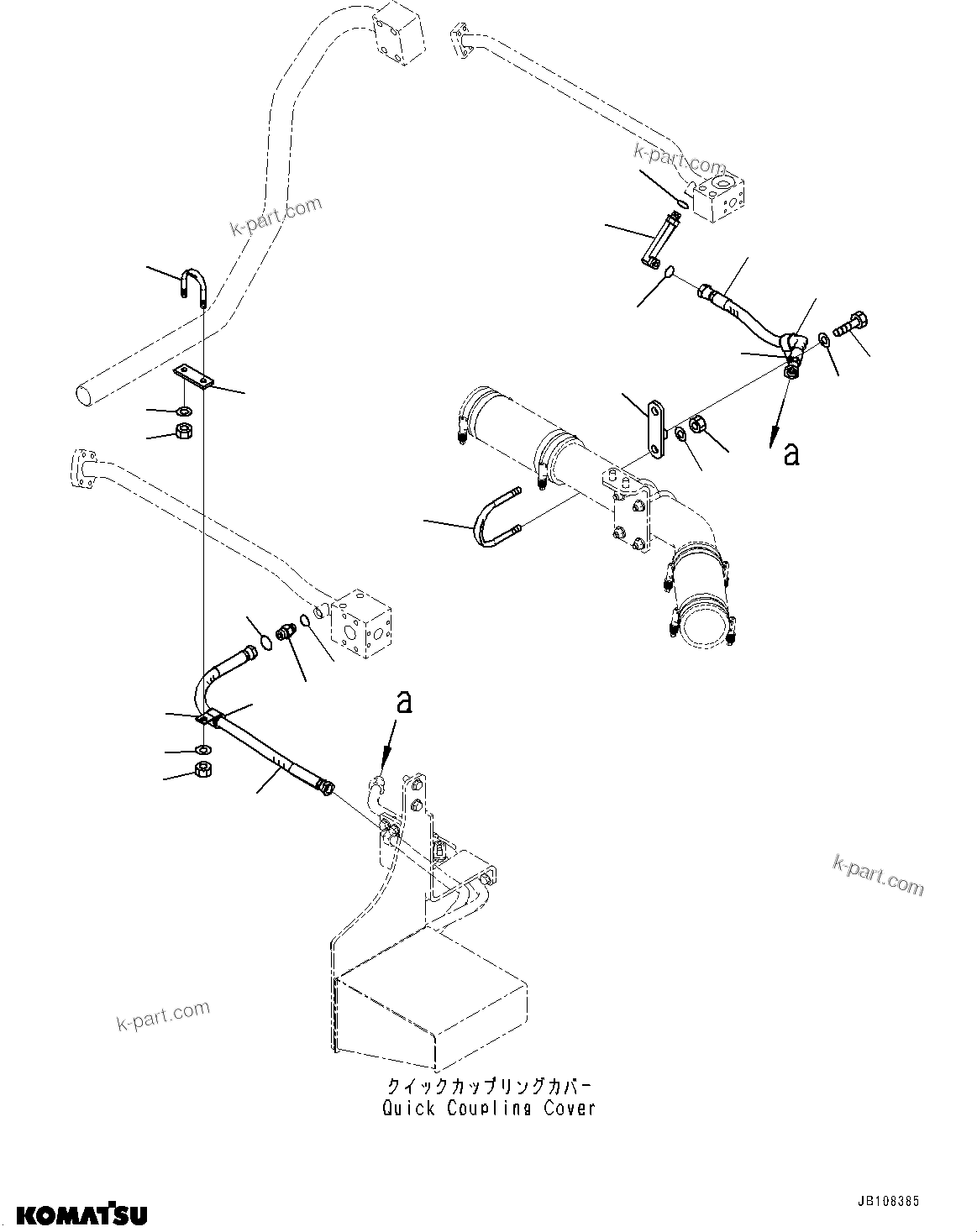 Komatsu parts book diagram for HD785-7 S/N 37001-UP (-40 deg C Spec.): STEERING AND HOIST HYDRAULIC PIPING, QUICK CHARGE PIPING(#35198-)