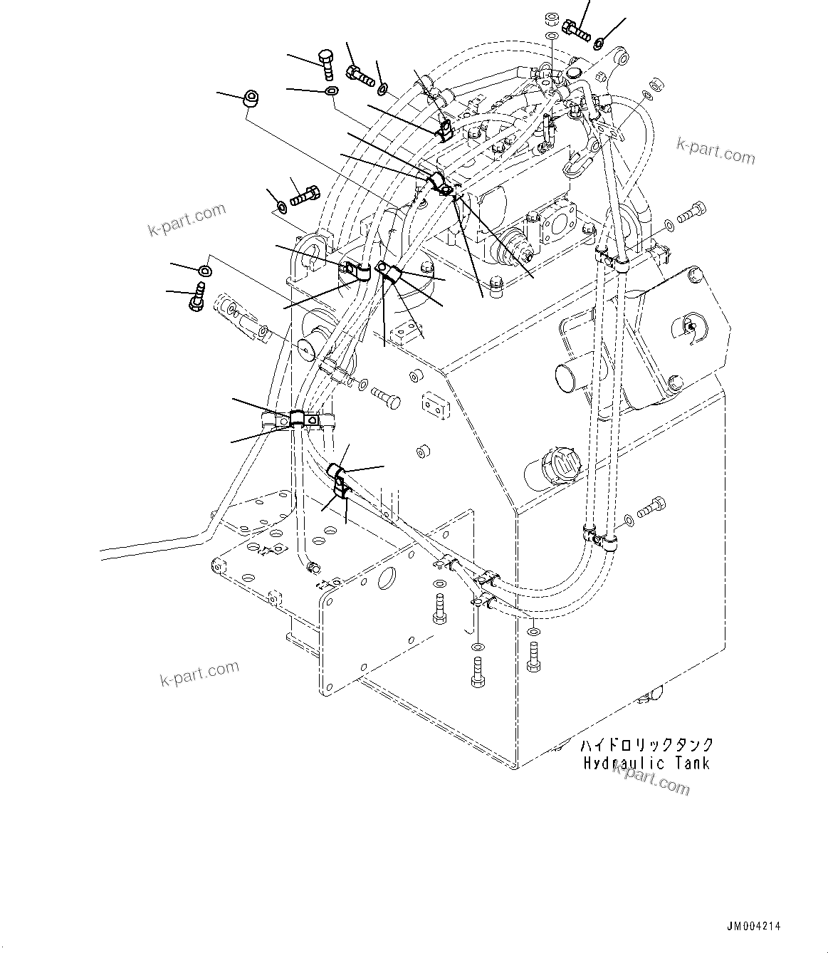 Komatsu parts book diagram for HD785-7 S/N 37001-UP (-40 deg C Spec.): STEERING AND HOIST HYDRAULIC PIPING, CLIP(#30001-35197)