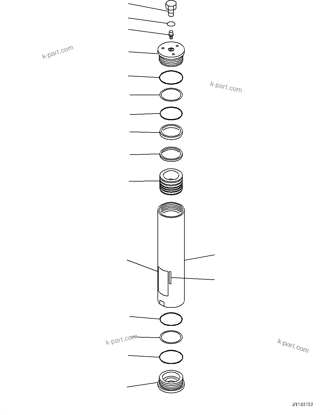 Komatsu parts book diagram for HD785-7 S/N 37001-UP (-40 deg C Spec.): ACCUMULATOR, INNER PARTS, ACCUMULATOR, R2 TYPE (1/2)(#30001-)