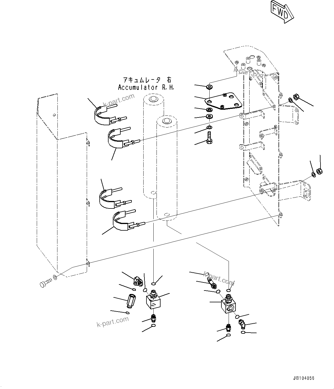 Komatsu parts book diagram for HD785-7 S/N 37001-UP (-40 deg C Spec.): ACCUMULATOR, ACCUMULATOR RELATED PARTS (1/2)(#33167-)
