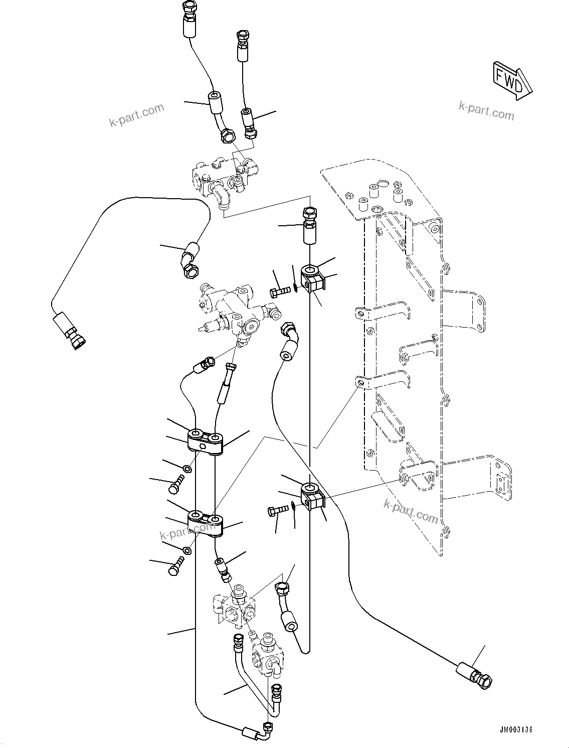 Komatsu parts book diagram for HD785-7 S/N 37001-UP (-40 deg C Spec.): ACCUMULATOR, HOSE(#30001-)