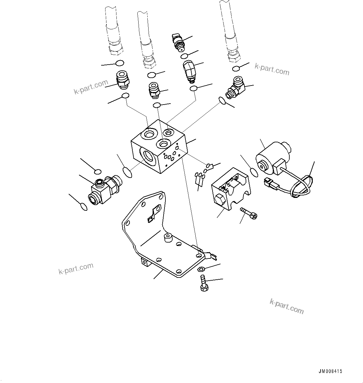 Komatsu parts book diagram for HD785-7 S/N 37001-UP (-40 deg C Spec.): BRAKE PIPING, PARKING BRAKE VALVE(#31143-31289)