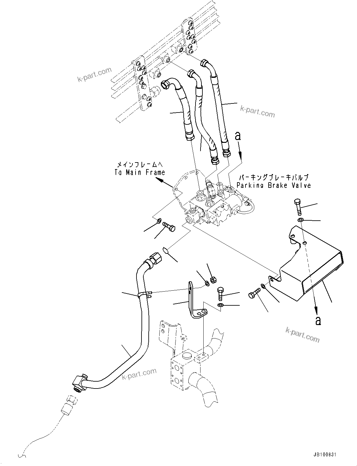 Komatsu parts book diagram for HD785-7 S/N 37001-UP (-40 deg C Spec.): BRAKE PIPING, PARKING HOSE(#32359-)