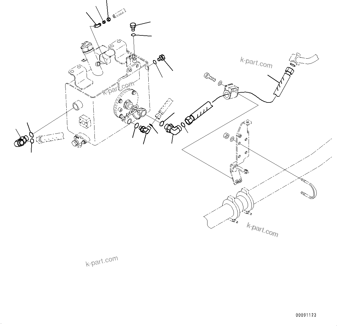 Komatsu parts book diagram for HD785-7 S/N 37001-UP (-40 deg C Spec.): BRAKE PIPING, TANK RELATED PARTS (1/2)(#30001-)