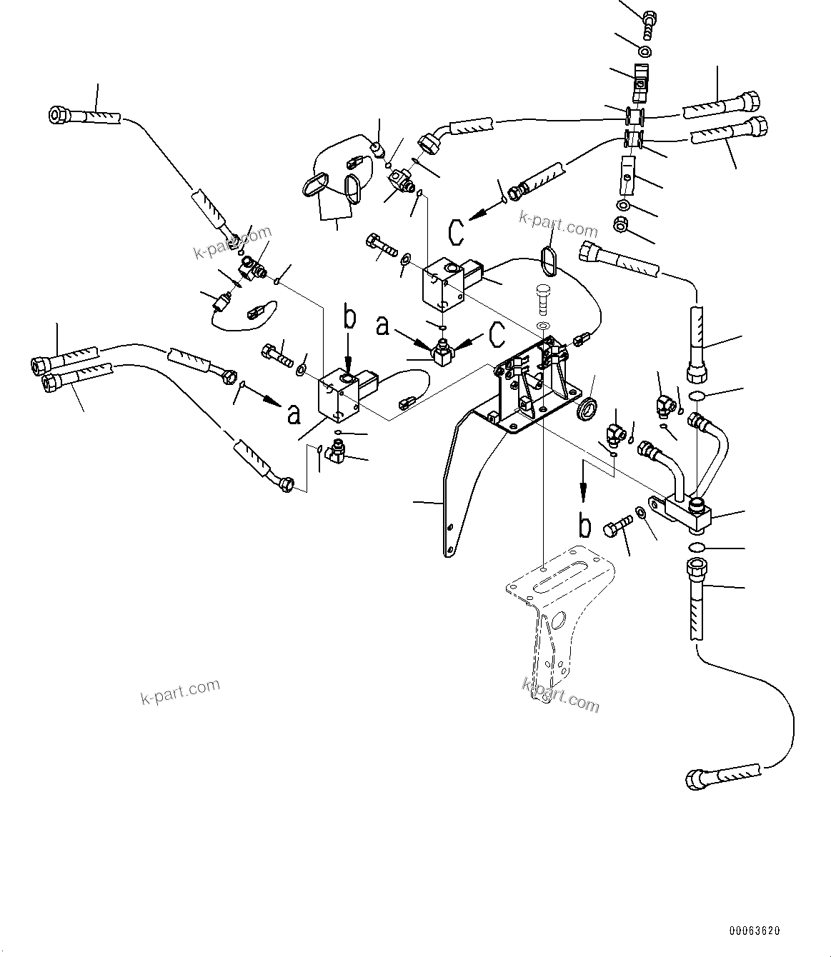 Komatsu parts book diagram for HD785-7 S/N 37001-UP (-40 deg C Spec.): BRAKE PIPING, INNER PARTS, PROPORTIONAL VALVE(#30001-)