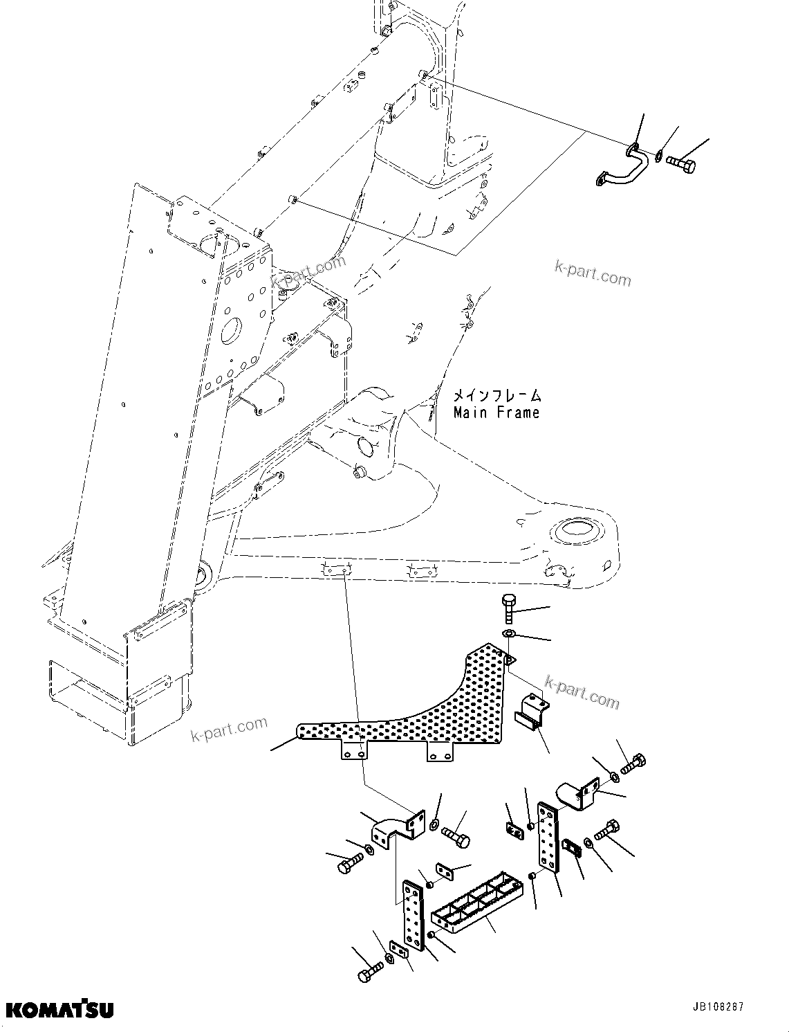 Komatsu parts book diagram for HD785-7 S/N 37001-UP (-40 deg C Spec.): FRONT SUPPORT, STEP (1/2)(#35085-)