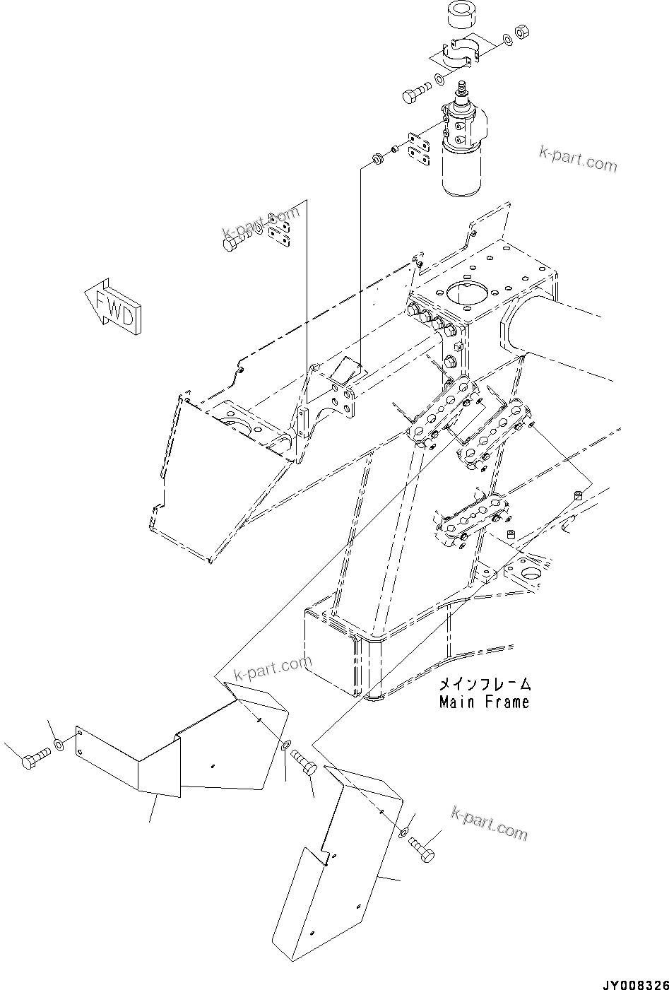 Komatsu parts book diagram for HD785-7 S/N 37001-UP (-40 deg C Spec.): FRONT SUPPORT, VALVE COVER(#30001-)