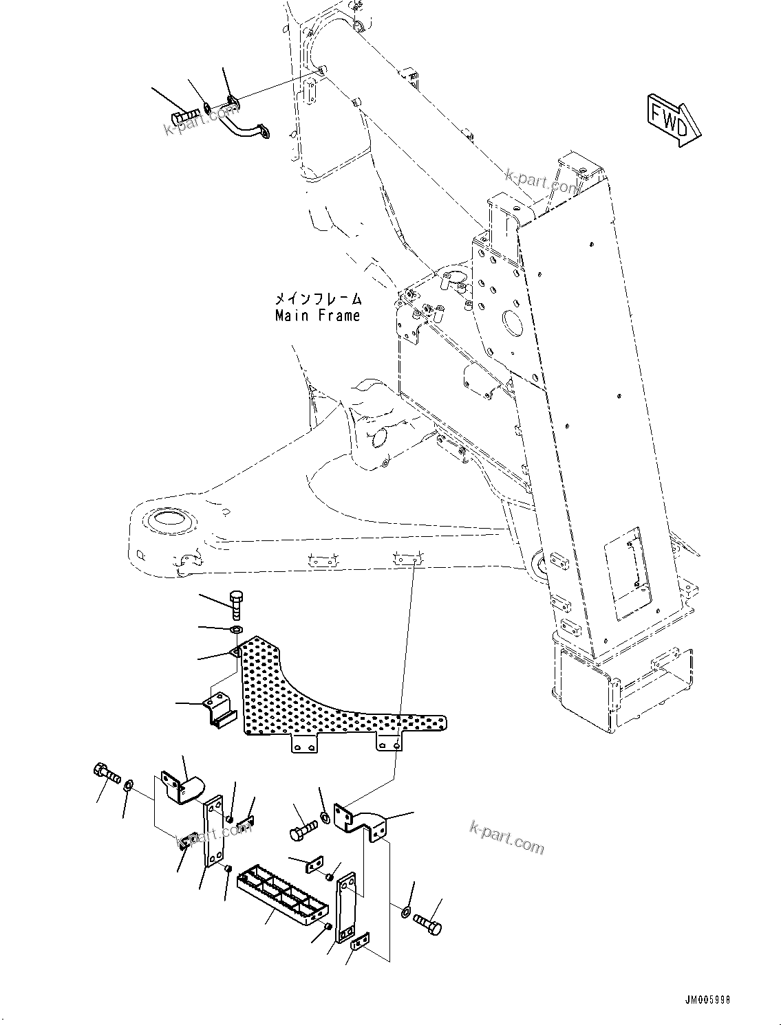 Komatsu parts book diagram for HD785-7 S/N 37001-UP (-40 deg C Spec.): FRONT SUPPORT, STEP (2/2)(#30001-35084)