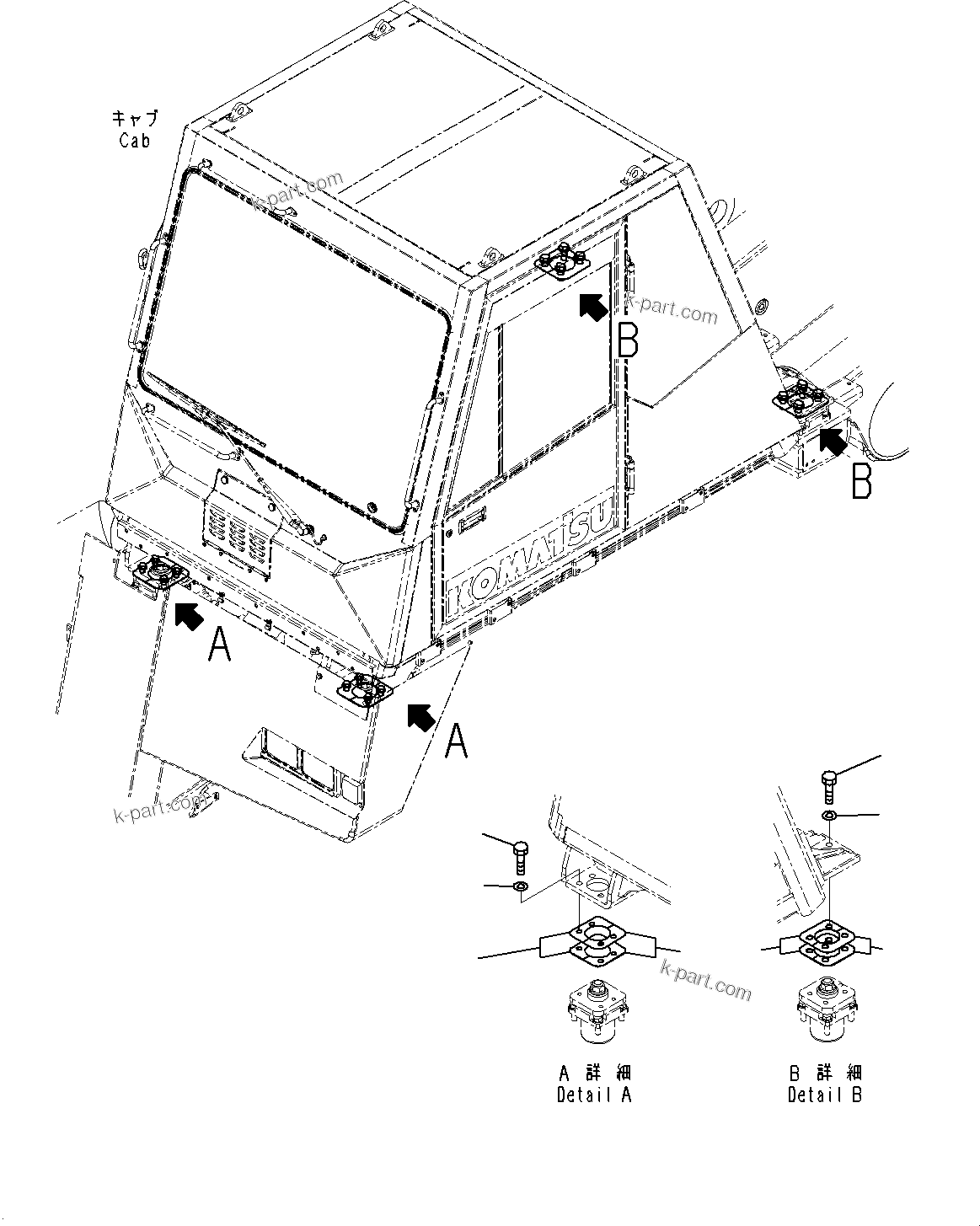 Komatsu parts book diagram for HD785-7 S/N 37001-UP (-40 deg C Spec.): FRONT SUPPORT, MOUNTING(#30001-)