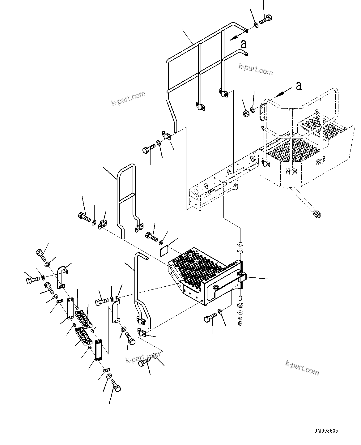 Komatsu parts book diagram for HD785-7 S/N 37001-UP (-40 deg C Spec.): STAIRWAY, GUARD(#30001-35084)