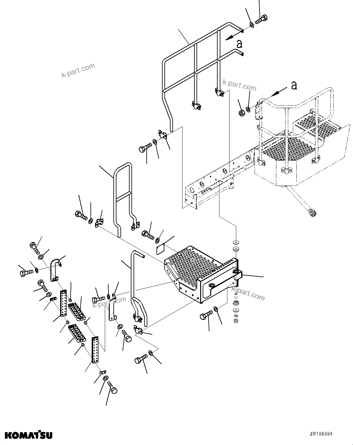 Komatsu parts book diagram for HD785-7 S/N 37001-UP (-40 deg C Spec.): STAIRWAY, GUARD(#35085-)