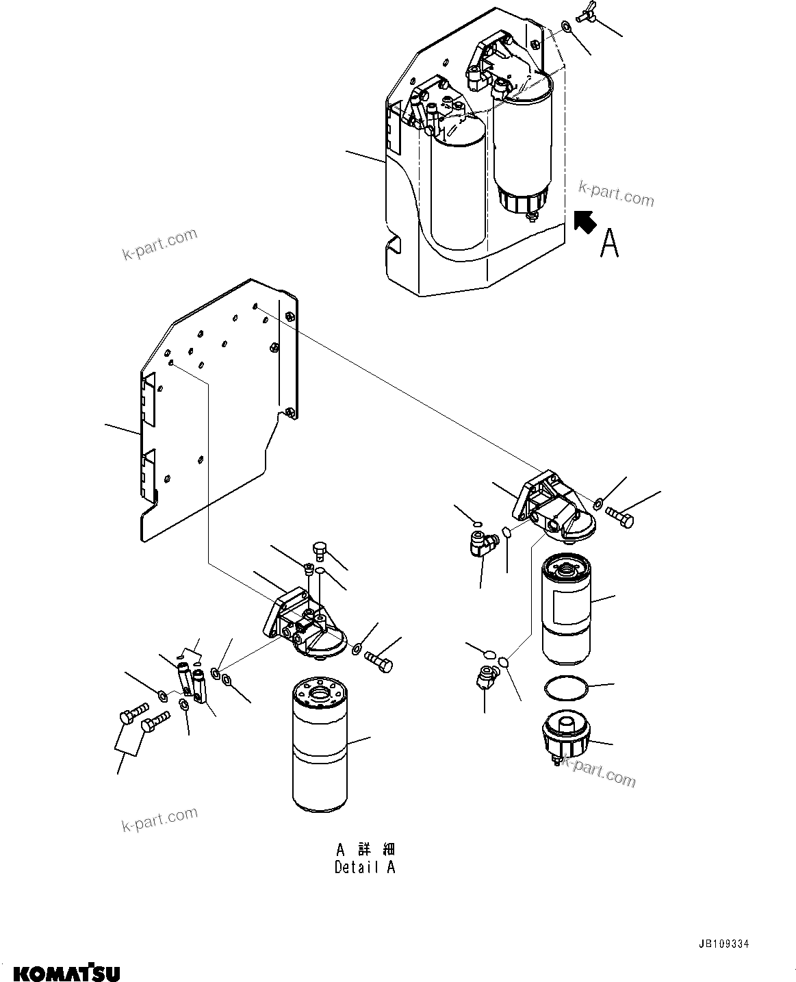 Komatsu parts book diagram for HD785-7 S/N 37001-UP (-40 deg C Spec.): ENGINE FILTER AND RELATED PARTS, L.H.(#30001-)