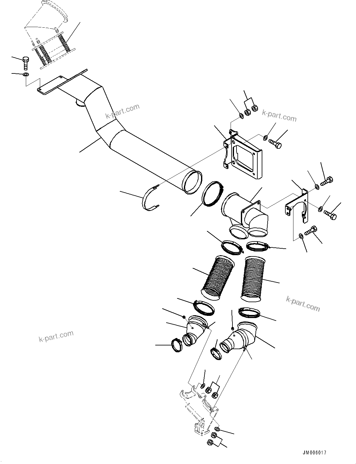 Komatsu parts book diagram for HD785-7 S/N 37001-UP (-40 deg C Spec.): EXHAUST PIPING, (#30716-31196)