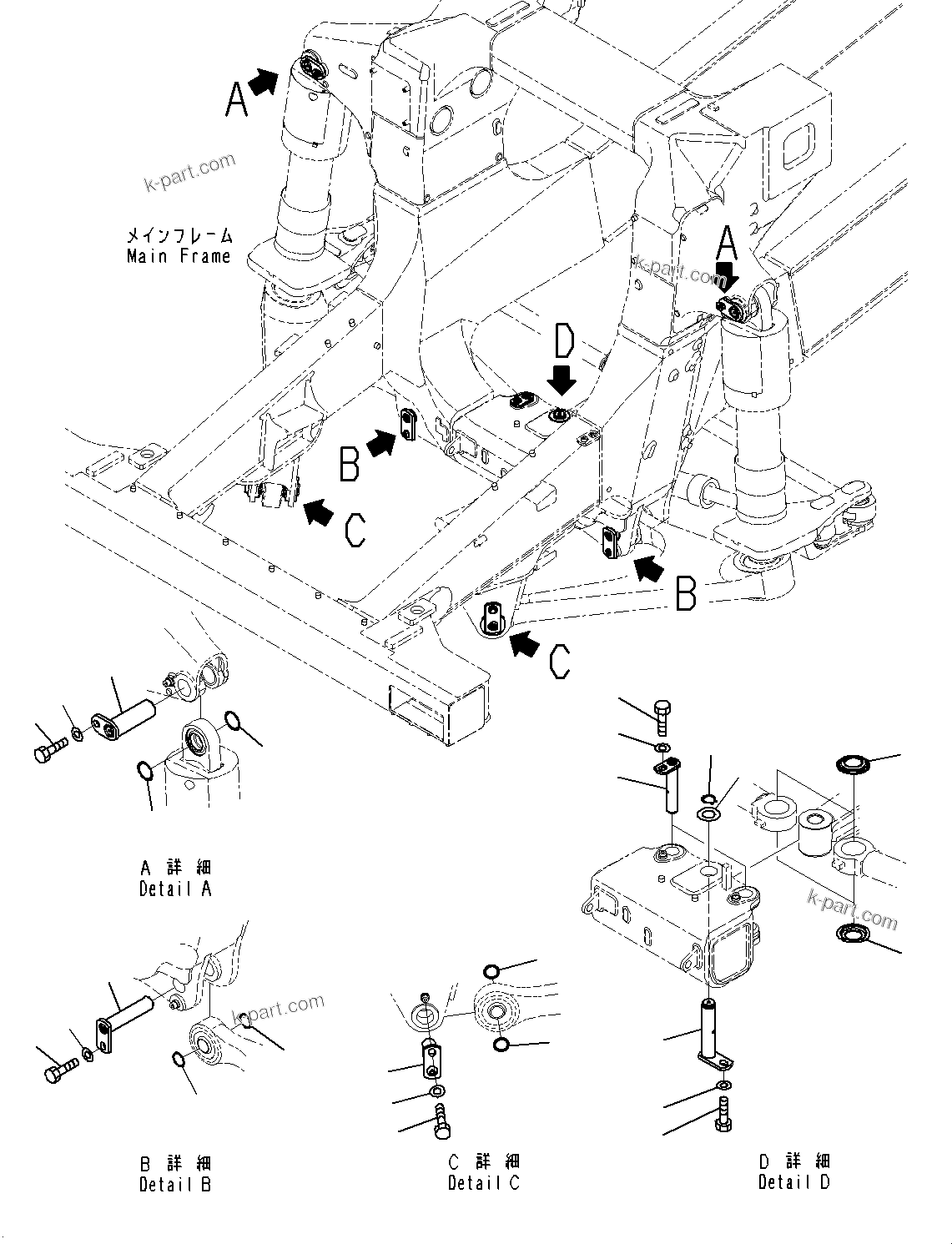 Komatsu parts book diagram for HD785-7 S/N 37001-UP (-40 deg C Spec.): STEERING LINKAGE, MOUNTING(#30001-)