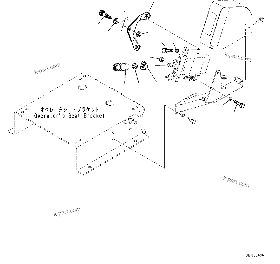 Komatsu parts book diagram for HD785-7 S/N 37001-UP (-40 deg C Spec.): OPERATOR'S SEAT, DUMP CONTROL (2/2)(#37001-)