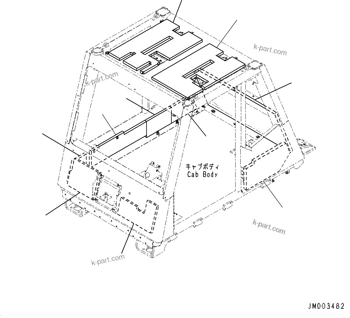 Komatsu parts book diagram for HD785-7 S/N 37001-UP (-40 deg C Spec.): CAB, SHEET(#37001-)